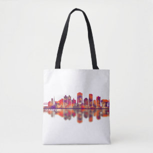 Stamford Connecticut Skyline Tote Bag