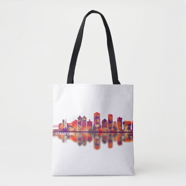 Stamford Connecticut Skyline Tote Bag (Front)