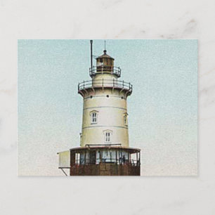 Stamford Harbour Ledge Lighthouse Postcard