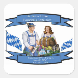 Stammtisch zum Bavarian's Restaurant Square Sticker
