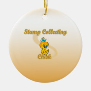 Stamp Collecting Chick Ceramic Tree Decoration