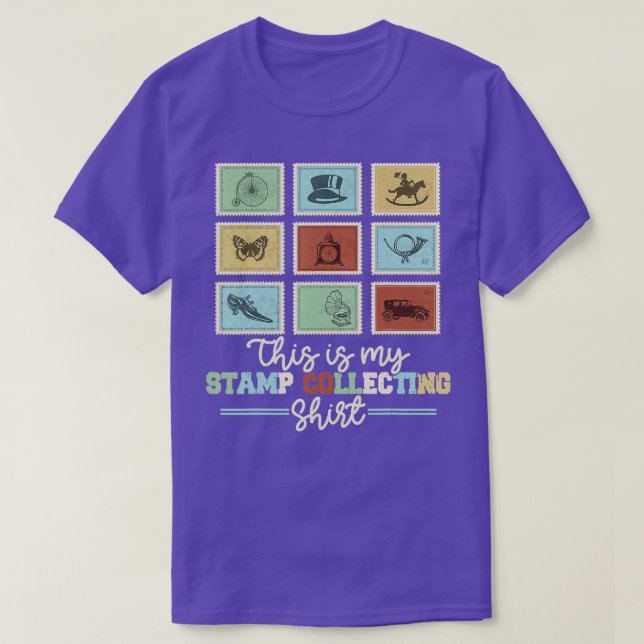 Stamp Collecting Collector Funny Men Women Philate T-Shirt (Design Front)