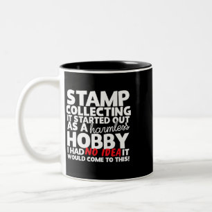 Stamp Collecting Harmless Hobby Stamp Two-Tone Coffee Mug