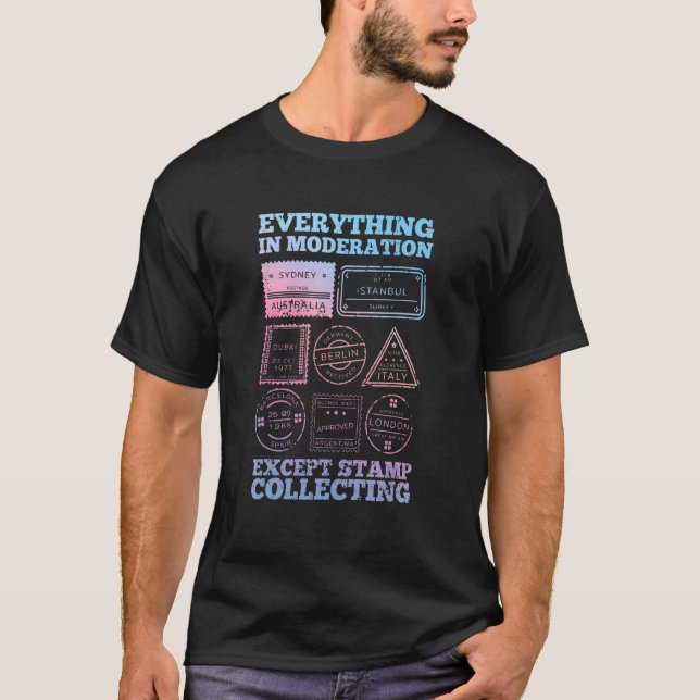 Stamp Collecting Hobby T-Shirt (Front)