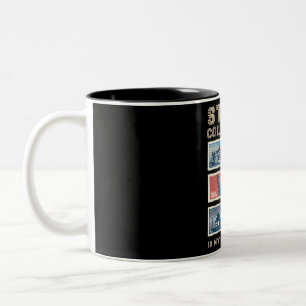 Stamp Collecting Is My Superpower Philately Stamp Two-Tone Coffee Mug