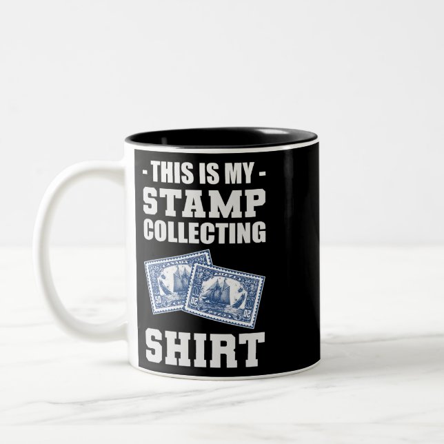 Stamp Collecting Shirt Traveller And Nature Lover Two-Tone Coffee Mug (Left)