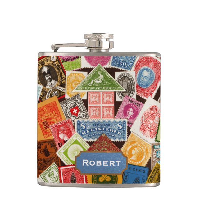 Stamp Collector Flask (Front)