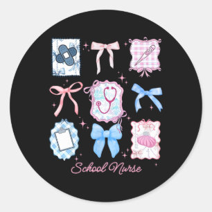 Stamp Coquette School Nurse Back To School Medical Classic Round Sticker