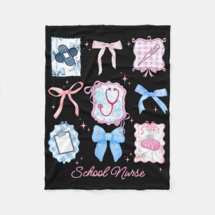 Stamp Coquette School Nurse Back To School Medical Fleece Blanket