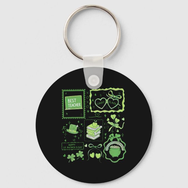 Stamp Coquette Stem Math Science Teacher St Patric Key Ring (Front)