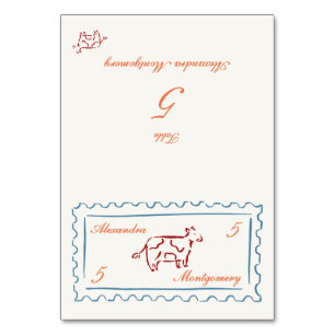 Stamp Hand Drawn Meal Choice Wedding Place Card