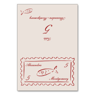 Stamp Hand Drawn Meal Choice Wedding Place Card