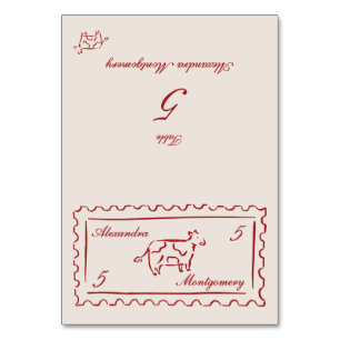 Stamp Hand Drawn Meal Choice Wedding Place Card