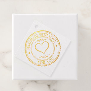 Stamp - HANDMADE WITH LOVE FOR YOU - Heart 1 Favour Tags