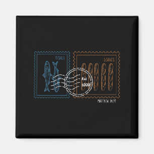 Stamp Loaves And Fishes Bible Verse Matthew 14;19  Magnet