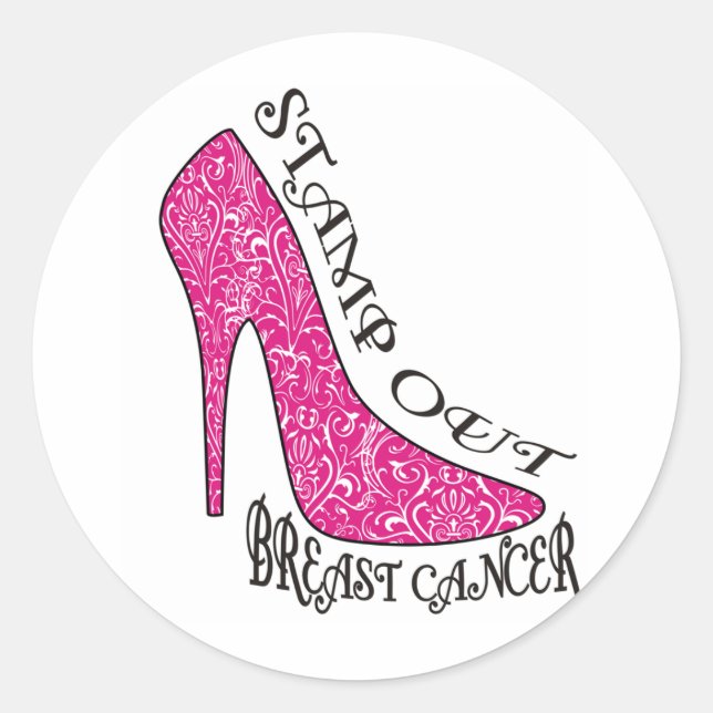 Stamp Out Breast Cancer Classic Round Sticker (Front)