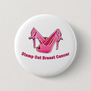 Stamp Out Breast Cancer Stilettos 6 Cm Round Badge