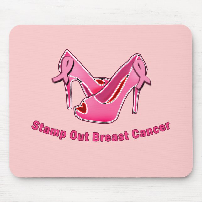 Stamp Out Breast Cancer Stilettos Mouse Mat (Front)