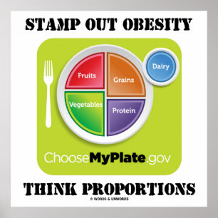 Stamp Out Obesity Think Proportions (MyPlate) Poster