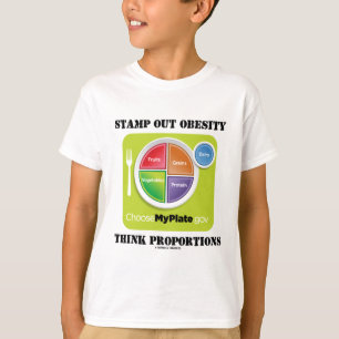 Stamp Out Obesity Think Proportions (MyPlate) T-Shirt