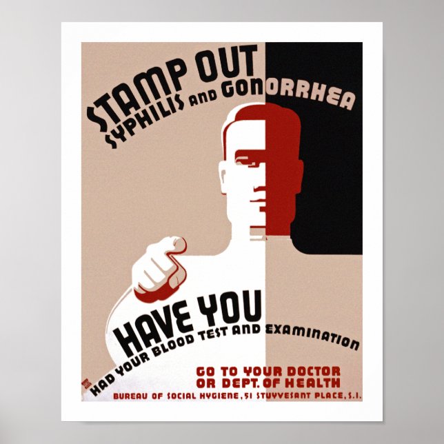 Stamp Out Syphilis and Gonorrhoea Poster (Front)