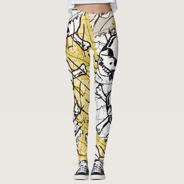 Stamp Skull Leggings (Front)