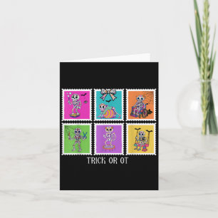 Stamp Trick Or Ot Occupational Therast Skeleton Ha Card