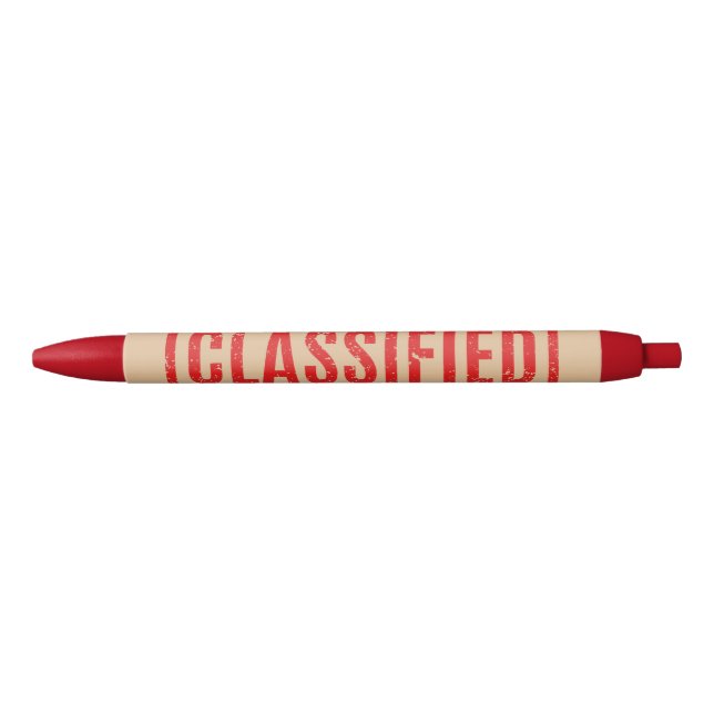 Stamped Classified Black Ink Pen (Front)
