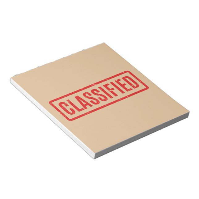 Stamped Classified Notepad (Angled)