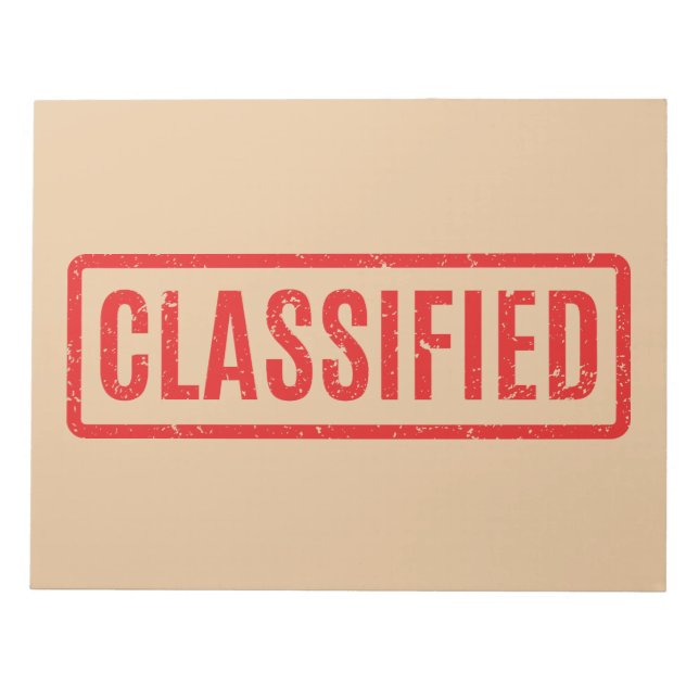 Stamped Classified Notepad (Front)