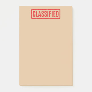 Stamped Classified Post-it Notes