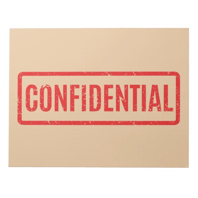 Stamped Confidential Notepad (Front)