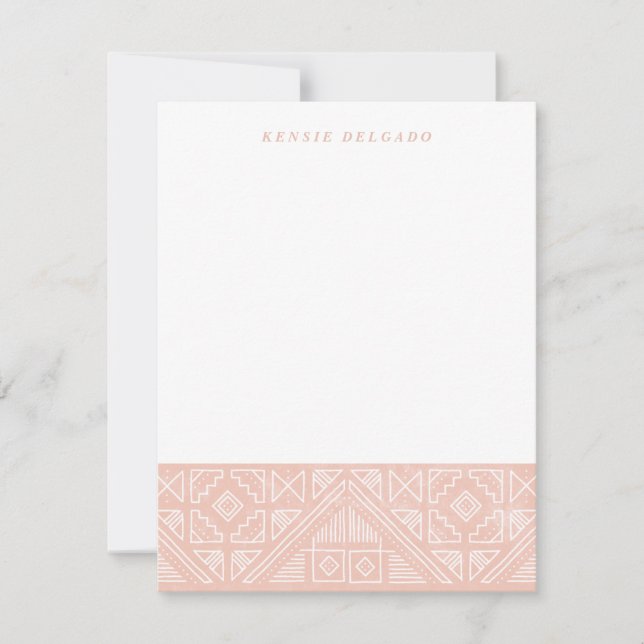 Stamped Geometric Stationery - Apricot Card (Front)