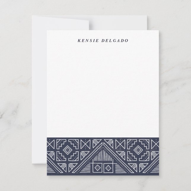 Stamped Geometric Stationery - Blueberry Card (Front)