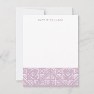 Stamped Geometric Stationery - Lilac Card