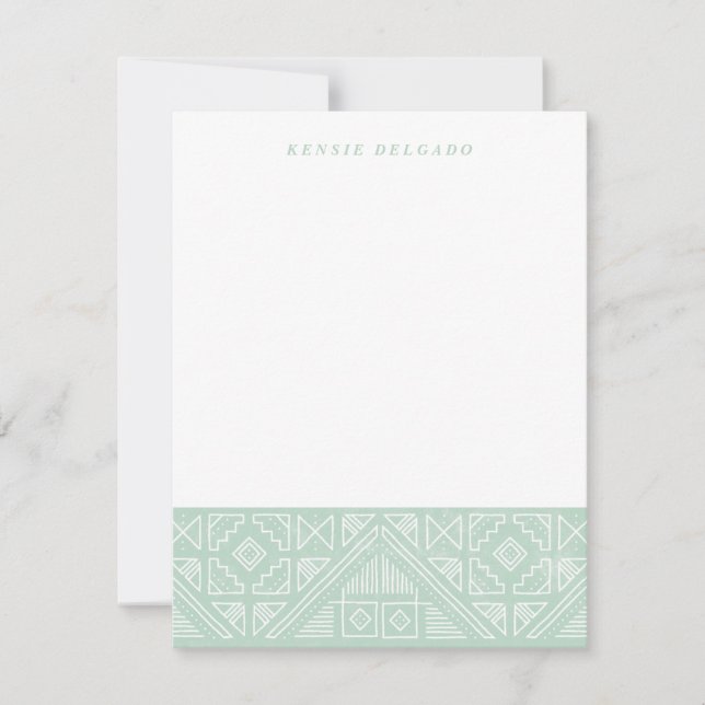 Stamped Geometric Stationery - Mint Card (Front)