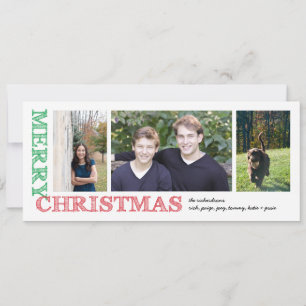 Stamped Merry Christmas Holiday Card