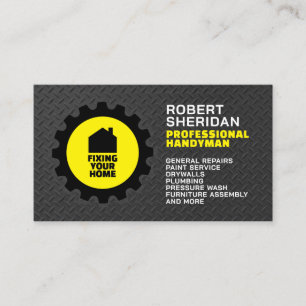 Stamped metal faux texture handyman business card