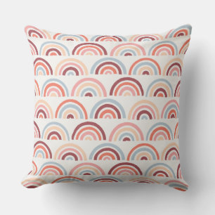 Stamped Rainbows Kids' Throw Pillow - Maroon