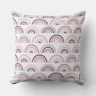 Stamped Rainbows Kids' Throw Pillow - Plum