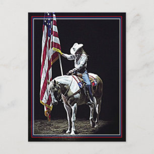 Stampede Prayers (red, white & blue border) Postcard