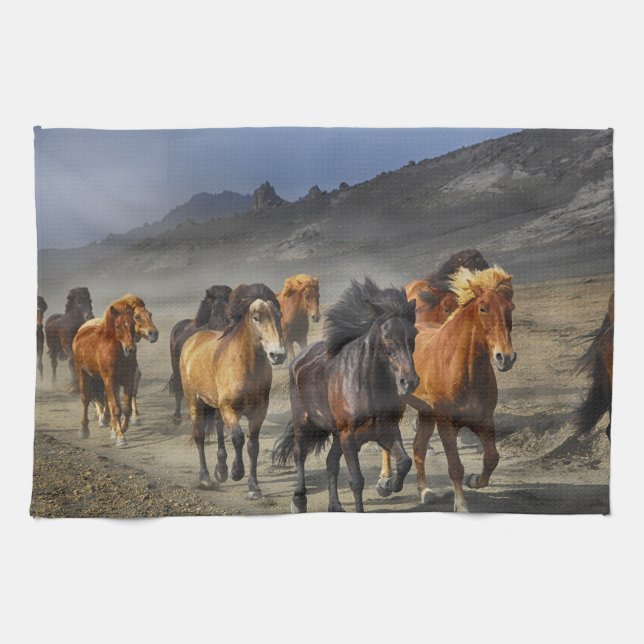 Stampeding Horses Tea Towel (Horizontal)