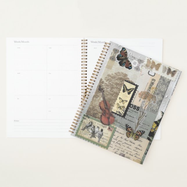 Stamps Vintage Ephemera Decoupage Planner (Display)