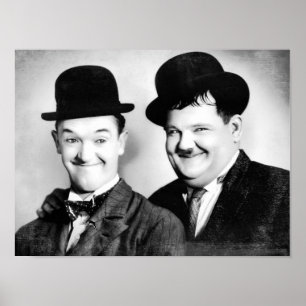 Stan Laurel and Oliver Hardy  BW Vintage  D1 Poster