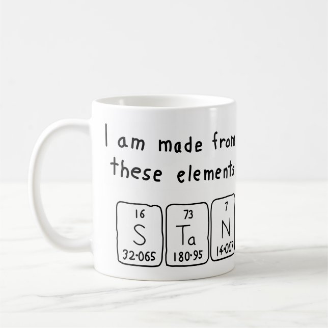 Stan periodic table name mug (Left)