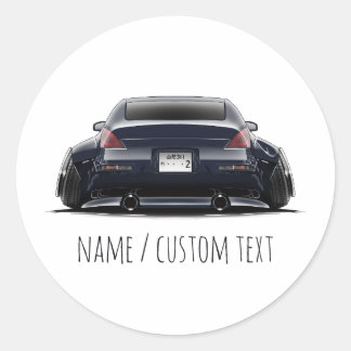 Stanced Nissan 350Z Widebody JDM Automotive Art Classic Round Sticker
