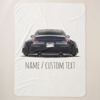 Stanced Nissan 350Z Widebody JDM Automotive Art Sherpa Blanket