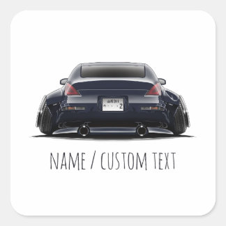 Stanced Nissan 350Z Widebody JDM Automotive Art Square Sticker