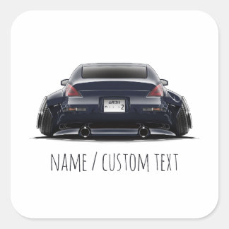Stanced Nissan 350Z Widebody JDM Automotive Art Square Sticker