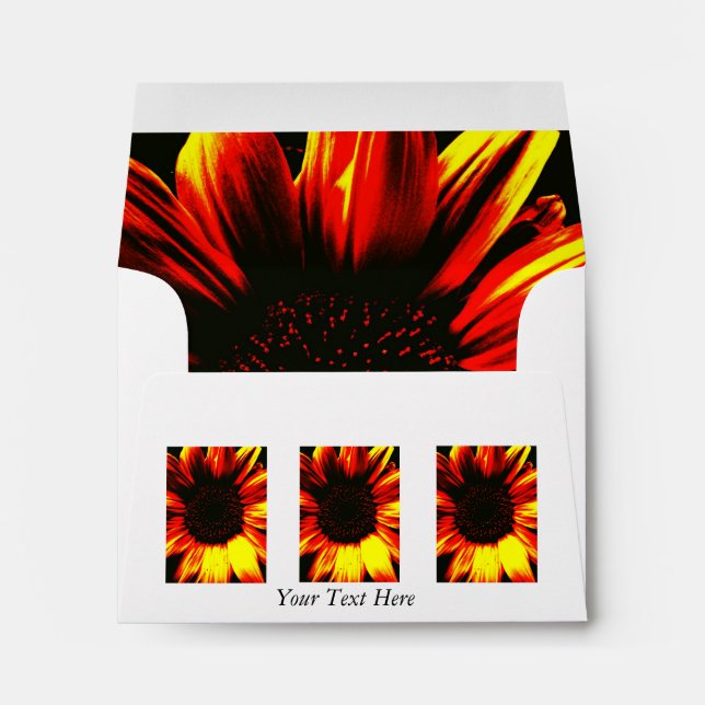  stand alone contempory large yellow sunflower  envelopes (Back (Bottom))